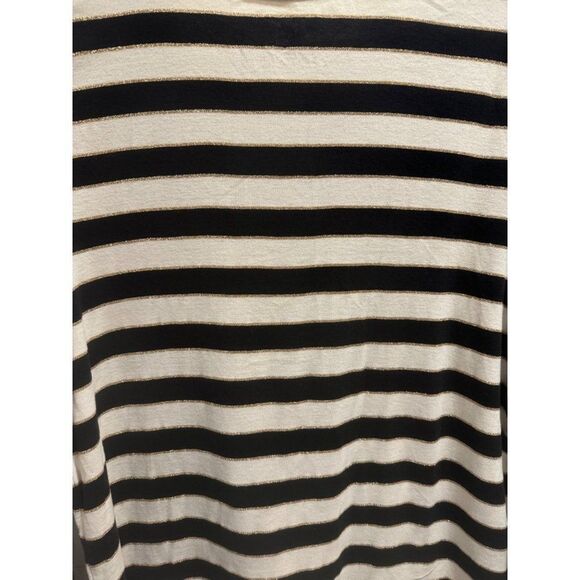 Talbots Pima Cotton Striped Metallic Knit Long Sleeve Top 1X - Picture 5 of 5